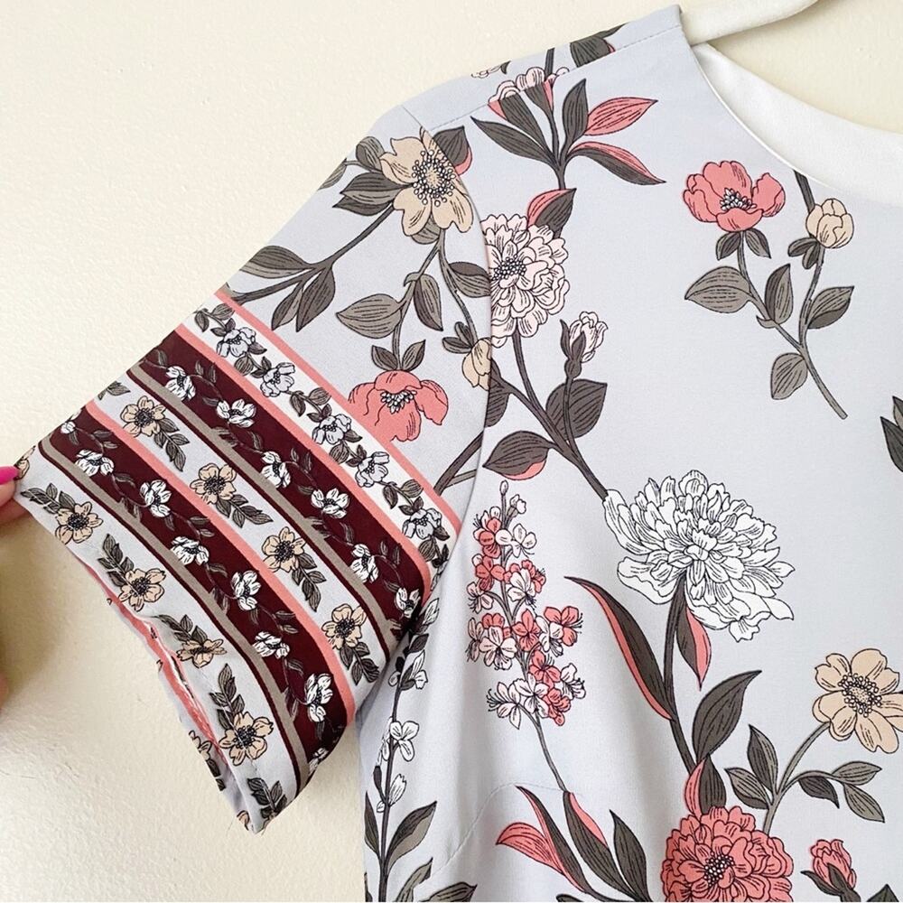 Lulus | A-flora-ble Floral Mini Shift Dress Short Sleeves Summer Small - Picture 4 of 7